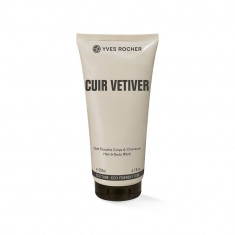 Gel de dus pentru corp si par Cuir Vetiver, 200ml, Yves Rocher