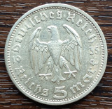 (A1069) MONEDA DIN ARGINT GERMANIA - 5 MARK 1935, LIT. A, PAUL VON HINDENBURG, Europa