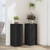 vidaXL Suporturi de plante, 2 buc., negru, 30x30x70 cm, lemn prelucrat