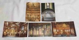 Pictura - Biserica - Manastire carte Postala veche - Lot x 5 vederi din Romania, Circulata, Sinaia, Printata