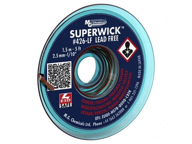 Bandă dezlipit ESD Lead-Free Super Wick 2,5mm x 1,5m