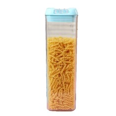Cutie de Depozitare Alimente, Cyrax, 1.9L, Capac Albastru, din PP+PET, Inchidere Ermetica, 10 x 10 x 30.5 cm, Transparent