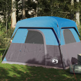 Cabina cort de camping, 4 persoane, albastru, impermeabil GartenMobel Dekor, vidaXL