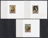 Volta Superioara 1980 - Crăciun - Picturi cu Madonna de Rafael, 3 Colite DE LUX, NDT, MNH