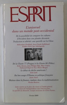 ESPRIT , REVUE INTERNATIONAL , no. 2 , L &amp;#039; UNIVERSEL DANS UN MONDE POST - OCCIDENTAL , 2009 foto