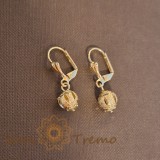 Cercei placati cu aur Golden Globe - tip felinare - 3 cm, SaraTremo