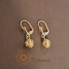 Cercei placati cu aur Golden Globe - tip felinare - 3 cm