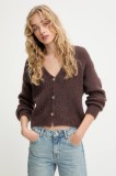 Answear Lab cardigan de lana culoarea maro