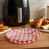 Hartie de Coacere pentru Air Fryer - Cu Model &icirc;n Carouri, Rotunda, 20 cm - 50 Bucati/Pachet Best CarHome