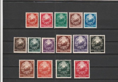 ROMANIA 1952 LP 325 STEMA R. P. R. UZUALE SERIE MNH NESTAMPILATA foto