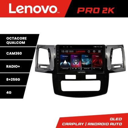 Navigatie Toyota Hilux 2008-2014 Lenovo Kit-143 8 core QLED 2K 8+256 360 Android Waze USB Navigatie Internet Youtube Radio CarStore Technology