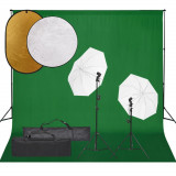 Set studio foto cu lampa, fundal si reflector GartenMobel Dekor, vidaXL