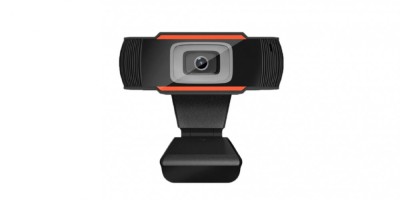Camera Web, Full HD 1080P, cu microfon, Reducere Zgomot, pentru videoconferinte, Conectare Laptop, transmisii live, Cablu USB, Negru foto