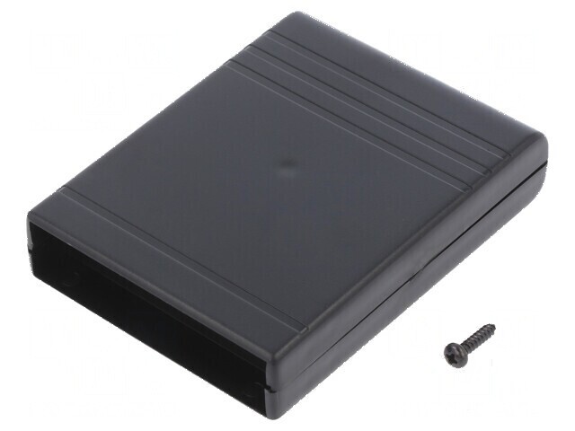 Carcasă universală ABS neagră 68mm x 91mm x 18mm cu şurub x1