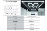 Sistem iluminare plafon hexagonal LED dimabil 3,56 x 1,86 m, 6500K