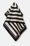 Filippa K eșarfă de mătase culoarea negru, cu imprimeu, 31821
