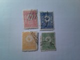 Serie mica Turcia 1901 - Embleme , 4 valori stampilate ( valoarea 10 para cu defect), Stampilat
