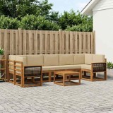 Cumpara ieftin Set de canapele de exterior 6 buc. 7-Locuri Natural si Bej