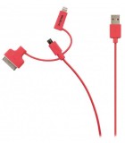 Cablu alimentare si sincronizare rosu USB 2.0 - micro USB +adaptor, Valueline