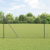 Set de St&acirc;lpi de Gard Gri 1.6 x 10 m Oțel Galvanizat