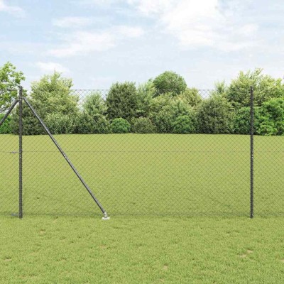 Set de St&amp;acirc;lpi de Gard Gri 1.6 x 10 m Oțel Galvanizat foto