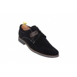 Cumpara ieftin Oferta marimea 41 - Pantofi casual din piele naturala intoarsa de culoare neagra - LPANM