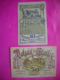 HOPCT BANCNOTA NOTGELD NR 74 - EGELFEE - SET 2 BUC -10 SI 50 HELLER 1920 -AUSTRIA-UNC