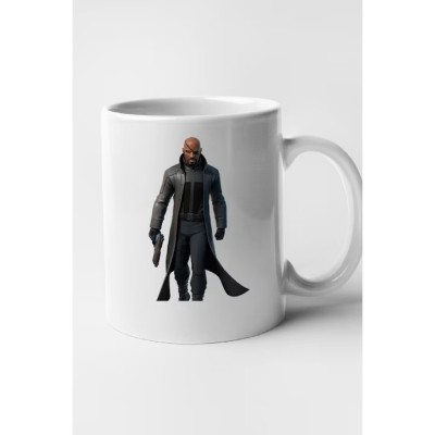 Cana alba personalizata Fortnite - Nick Fury, INOVATIX&amp;reg;️. 330ml foto