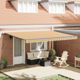 vidaXL Marchiză retractabilă automată cu dungi colorate 450x300 cm