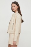 Pepe Jeans geaca STAZIE femei, culoarea bej, de tranzitie