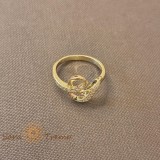Inel tip sarpe cu cristale zirconia albe - placat 14k
