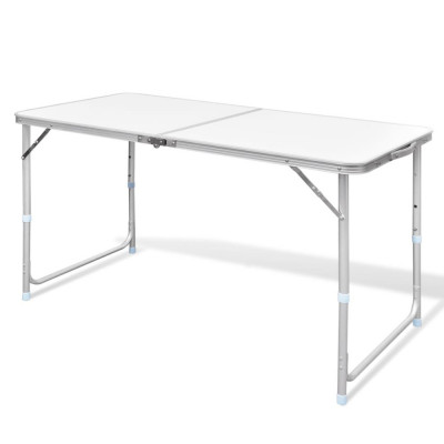 Masă camping din aluminiu reglabilă 120 x 60 cm foto
