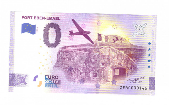 Bancnota souvenir Belgia 0 euro Fort Eben-Emael 2021-1, UNC