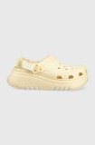 Crocs papuci Classic Hiker Xscape Clog femei, culoarea bej, cu platformă 206772