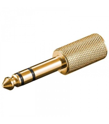 Adaptor JACK 6.35 mm tata stereo - 3.5 mm mama stereo Gold Goobay foto