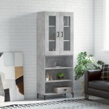 vidaXL Dulap &icirc;nalt, gri beton, 69,5x34x180, lemn compozit