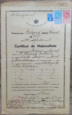 Certificat de nationalitate Bolgrad, judetul Ismail, 1935 foto