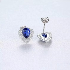 Cercei din argint 925 Safir Albastru- ARG97E