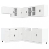Set dulap de bucatarie din 11 piese &bdquo;Portor&rdquo; Lemn prelucrat alb