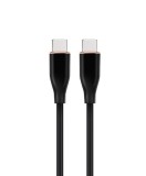 CABLU alimentare si date GEMBIRD, pt. smartphone, USB 2.0 Type-C (T) la USB 2.0 Type-C (T), 60W, 1.5m, protectie silicon, negru, &amp;quot;CC-USB2S-CMCM-1