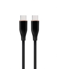 CABLU alimentare si date GEMBIRD, pt. smartphone, USB 2.0 Type-C (T) la USB 2.0 Type-C (T), 60W, 1.5m, protectie silicon, negru, &amp;quot;CC-USB2S-CMCM-1