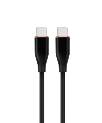 CABLU alimentare si date GEMBIRD, pt. smartphone, USB 2.0 Type-C (T) la USB 2.0 Type-C (T), 60W, 1.5m, protectie silicon, negru, &amp;quot;CC-USB2S-CMCM-1.5M-B foto