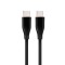 CABLU alimentare si date GEMBIRD, pt. smartphone, USB 2.0 Type-C (T) la USB 2.0 Type-C (T), 60W, 1.5m, protectie silicon, negru, &quot;CC-USB2S-CMCM-1.5M-B