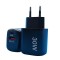 Incarcator Fast Charging pentru Telefon, Flippy, Dual Port USB-A si USB-C cu Cap de Incarcare Standard European, 30W Q.C 3.0, Negru