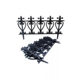 Gard de gradina decorativ, plastic negru, set 4 buc,&nbsp;57x32.5 cm, Strend Pro