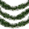 Beteală Crăciun, Verde, Frunze de V&acirc;sc, Plastic, 3m x 10cm, Oem