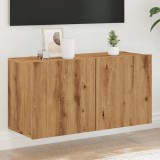 Cumpara ieftin Comodă TV de perete, stejar artizanal, 80x30x41 cm