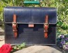 Geantă clasică - piele naturală premium, handmade, 40x28x11 cm., Negru, Medie