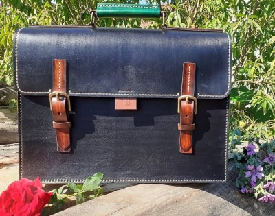 Geantă clasică - piele naturală premium, handmade, 40x28x11 cm. foto