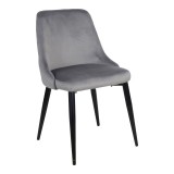 Cumpara ieftin Scaun Zedna, Pako World, Catifea Gri, Picioare negre, 51x58x84 cm